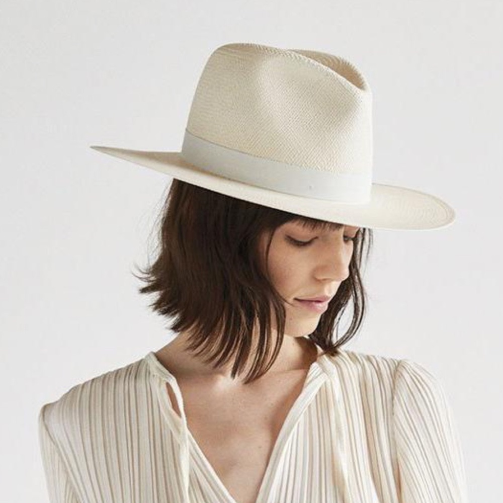 Janessa Leone Aisley Straw Hat in Bleach SM
